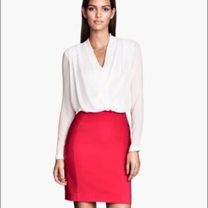 H&M Red Pencil Skirt